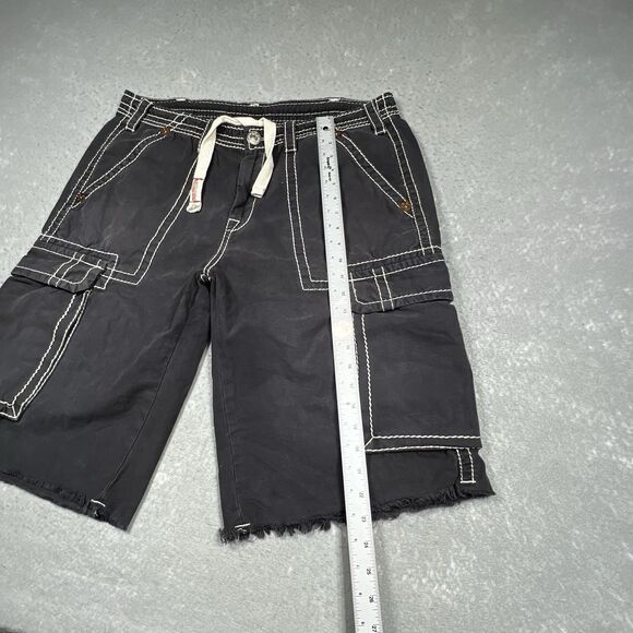 Vintage True Religion Cargo Shorts Men’s 36 Gray Baggy Contrast Stitch 13” Y2K - Picture 12 of 16